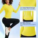 SPVISE Long Sleeve Compression Shirts for Women Workout Tops Cool Dry Breathable Yoga Running Hiking T-Shirt Fitted Basic Top (Yellow, S)