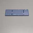 seenda Foldable Bluetooth Keyboard for Travel, Tri-Folding Wireless Rechargeable Multi-Device Portable Keyboard with Touchpad, for Laptop iPad Tablet PC Smartphone Windows iOS Android, Blue