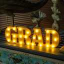 Graduation Decorations 2026-2 LED Long Marquee Light Up Letters 'Grad 2026' - Class of 2026 Graduation Party Decorations Sign for Kindergarten High School College Decor Table Centerpieces Ornaments