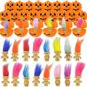 24 Pcs Vintage Lucky Dolls Action Figures Bulk with 12pcs Halloween Pumpkin Candy Box Great for Kids Boys Girls Halloween Party Favors Treat Bags Gifts Yard Home House Dcor
