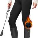 Willit Women's Fleece Riding Breeches Winter Horse Riding Pants Tights Equestrian Thermal Schooling Tights (Medium, Black)