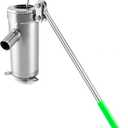 QWORK Stainless Steel Manual Suction Pump, Modern Black Above Ground Well Water Pump, Easy to Use, High Working Efficiency, 10m Water Depth