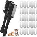 2-in-1 Pet Grooming Comb for Dogs and Cats - 2 Combs with 20 Extra Blades for Trimming and Grooming