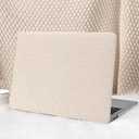Seorsok Compatible with MacBook Air 13 Inch Case2022-2018 Release A1932 A2179 M1 A2337 Touch ID,Elegant Leather Plastic Hard Shell Case with Transparent Keyboard Cover,Beige Woven No Logo Cutout