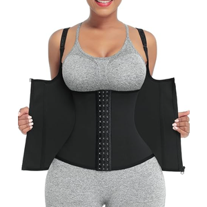 FeelinGirl Waist Trainer for Women Corset Vest Body Shaper Cincher Trimmer Tank Top Sport Girdle with Steel Bones, 3xl, Black