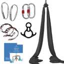 Aerial Silks Starter Kit - Durable 9 Yards of Aerial Yoga Hammock with Hardware & Guide - Aerial Swing for Acrobatic Flying Yoga & All Levels (Aerial Rigging Point Up to 13ft)