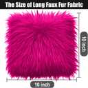 25x25CM Hot Pink Faux Fur Fabrics Square, Plush Fluffy Fuzzy Cut Craft Fur, Craft Beard Hair, Beard Miniature Dolls Rugs Mats Gift, Winter Halloween Christmas Costume Party Decorations