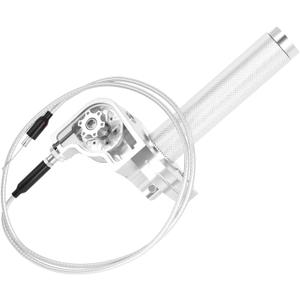 Throttle Grip Throttle Cable Motorcycle 22mm Universal CNC Aluminum Accelerator Throttle Twist Grips Handlebars for KLX CR CRF EXC XR TTR CB SSR ATV Dirt Bike Pit Bike (Silver)