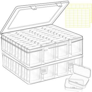 82pcs Bead storage containers, bead organizer boxes and craft storage boxes for bracelet making DIY jewelry craft nails, bracelets, jewelry, diamonds, clay beads, screws 2.09x1.57x0.8Inch