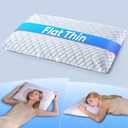 2.6" Ultra Thin Memory Foam Pillow with Cool-to-Touch Cover, Low Profile Flat Bed Pillow for Back & Stomach Sleepers, Standard Size