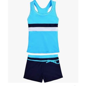 Uhnice Girls Swimsuit Two Piece Tankini Swimwear with Boyshort. size 5. XL