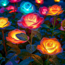 Solar Garden Lights Outdoor, 4 Pack Solar Light Outdoor with 20 Rose Flowers, Waterproof 7 Color Changing Solar Powered Flowers Lights for Outside Patio Yard Pathway