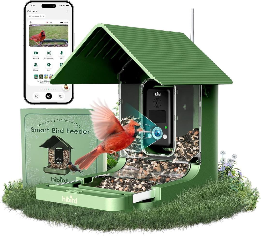 Bird Feeder with Camera, 32MP Photos & 4K Video with Live View, 5GHz/2.4GHz WiFi, AI Identify Birds Species and Instant Arrival Alerts for Bird Lovers