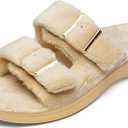 KuaiLu Women's Fluff Slippers Plantar Fasciitis  Size 8