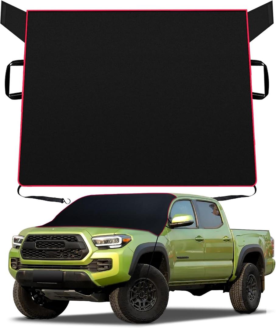 Migaven Heavy Duty All Weather Windshield Cover for Ice and Snow, Waterproof 2mm EVA Fabric Windshield Frost Cover for Full Size SUV, Pickup Truck (Large Size)