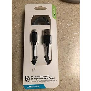 6 1/2 Extended Length Charge and sync Durable Tangle Resistant Braided Cable