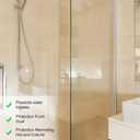 Newtay 2 Pcs 3/8'' x 73'' Long Clear Vinyl L-Type Seal Strip with Pre-Applied Self Adhesive Threshold Water Dam Barrier Bathroom Glass Shower Door Seal Strip for Gap Frameless Shower Door