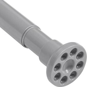 Grey Shower Curtain Rod 28"-77", Never Rust Anti-Slip Adjustable Tension Curtain Rods No Drilling, Heavy Duty Spring Enlarged Diameter 1" Tension Rod for Bathroom/Closet/Room Divider