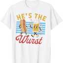 Funny Oktoberfes Hes The Wurst Shes a Brat Couples Matching T-Shirt Small