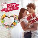 2 x Valentine Candle Rings, 6 Pcs Conversation Heart Decor for Pillar Candles, Pink Felt Mini Wreath with Love Messages for Table, Cabinet, Candy Heart Centerpiece, Wedding & Home Decor