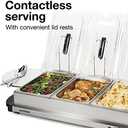 Proctor Silex Buffet Server & Food Warmer, Adjustable Heat, for Parties, Holidays and Entertaining, Three 2.5 Quart Oven-Safe Chafing Dish Set, Stainless Steel