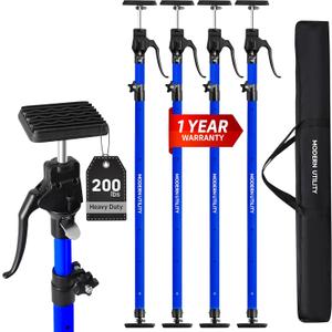 Adjustable Cabinet Jacks for Installing Cabinets (45.3-114.2 4 Pack) Heavy Duty 200 lb Metal Quick Support Rod & Third Hand Support System with Swivel Non-Slip Pads for Drywall and Ceilings.