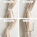 White Curtain Holdbacks - 2 Pack, Metal Curtain Tiebacks Wall Mounted, Decorative Drapery Wall Hooks with Hardware Accessories, Curtain Pull Back Hooks, Window Side Holders for Drapes