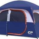 CAMPROS CP Upgraded 6/8 Person Camping Tents, Waterproof Windproof Family Tent with Larger Mesh Windows & Door, Double Layer, Easy Set Up, All-Season Dome Tent with Top Rainfly & Carry Bag