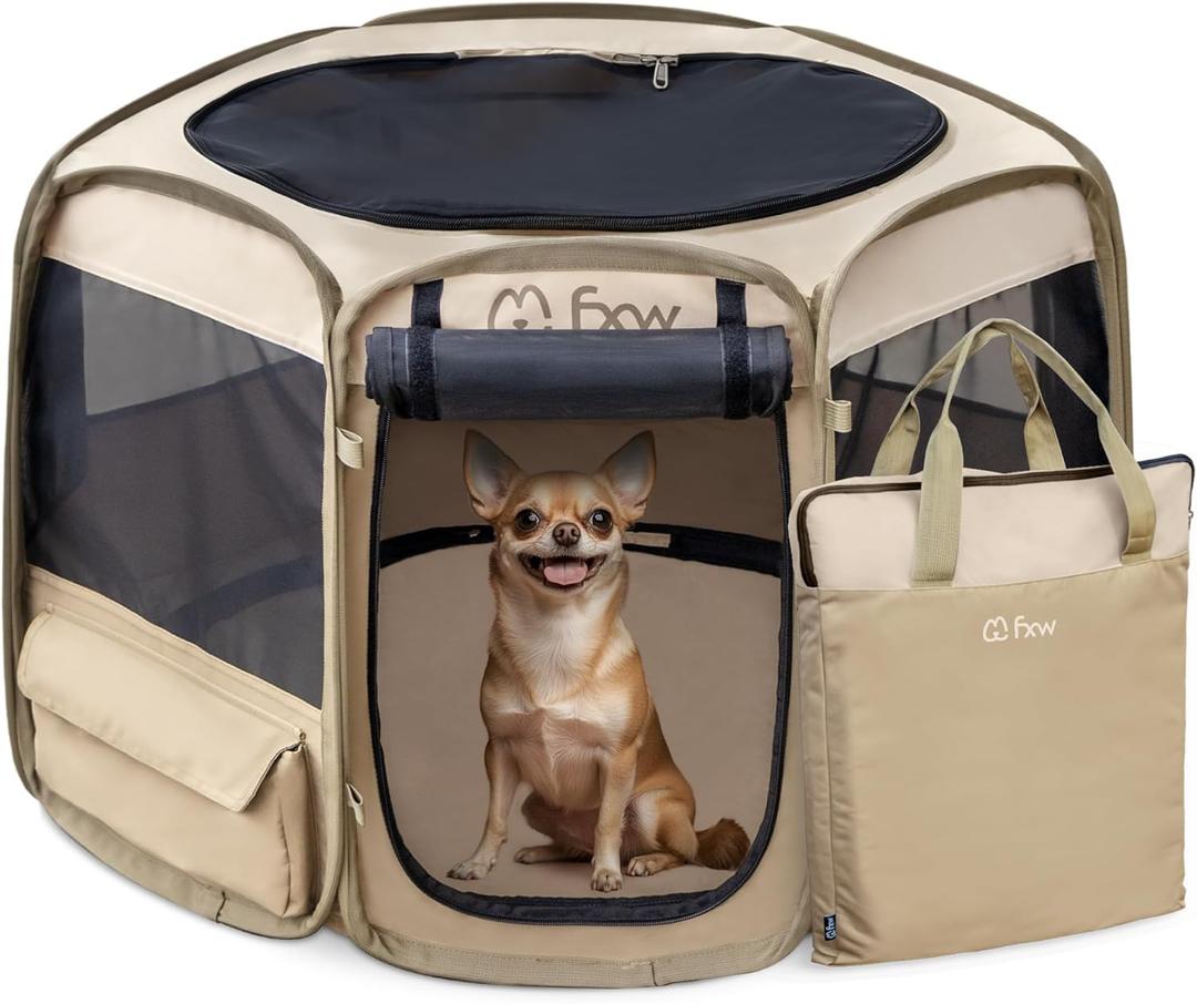 FXW Gotent Dog Playpen Designed for Indoor/Outdoor/Travel Use, Suitable for Puppy and Small Dogs, Portable & Foldable, 29 inchPatent Pending