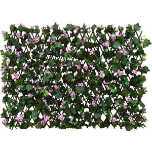 Expandable Privacy Fence, Pink Rose Clusters, 120 x 22 in