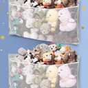 ANROYE 2PCS Large Corner Stuffed Animal Storage, Kids Plushies Toy Grey Wall Hammock for Girls Room, Baby Squish mallow Holder for Nursery, Organizer Idea for Bear Hanging Display Boy Gift