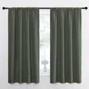 NICETOWN Bedroom Curtains Blackout Draperies - All Season Thermal Insulated Solid Rod Pocket Top Blackout Curtains/Drapes for Kid's Room (Dark Mallard, 1 Pair, 42 x 63 Inch)