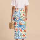Women’s Floral Print Wrap Skirts Boho Tie Knot Skirt High Waist Causal Cute Flower Graphic Long Skirts Beachwear 2025 (M)