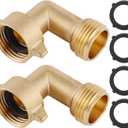 90-Degree Hose Elbow For RVs Solid Brass Construction, Features Convenient Easy Grip Connector,For RV Water Hoses, Residential Outdoor Faucets, & More 2-Pack