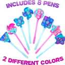 ArtCreativity 3 in 1 Windmill Popper Pens for Kids - Set of 8 - Pens, Pop It Fidget Toys, and Fidget Spinners Combined - Fidget Party Favors, Pinata Fillers, Goodie Bag Stuffers for Ages 3 and Up