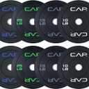 CAP 190lb Economy Olympic Bumper Plate Weight Set | Medium-bounce rubber, Steel hubs, 2-inch compatibility, Weightlifting and home gym use