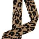 Allegra K Skinny Scarf Womens Thin Long Neckscarf Fashion Leopard Print Hairband Waistband Bag Handle Accessory (Brown)