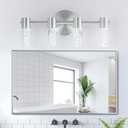 4 Light Bathroom Vanity Light, Brushed Nickel LED Vanity Lighting with Acrylic Shades,3000-6000K Dimmable Bathroom Wall Lamp for Mirror Kitchen Living Room Hallway Cabinet Porch