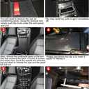 KBH Center Console Armrest Cover Replacement for Lexus IS200t IS250 IS300 IS350 2014 2015 2016 2017, Middle Console Arm Rest Lid Skin Upholstery, Vinyl Leather, Black-Red Stitch