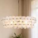 30.3'' Cloud Glass Chandelier Modern, Gold Chandeliers Elegant, Dimmable 8-Light Pendant Ceiling Light Fixture for Girls Room Bedroom Dining Living Room Foyer Kitchen Entryway
