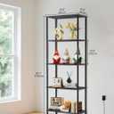 5 Tier Bookshelf with LED Light, Dimmable Bookcase with Touch & Remote Control, 3 Color Temperatures, Tall Modern Display Standing Shelf for Living Room, Bedroom, Home Office (Black)