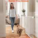 VEVOR Pet Gate for Stairs, 29-43 in Adjustable Width, 36 in High Dog Gate, No Bottom Bar, One-Handed Operation, Easy Drilling Installation with Hardware Kit, for Stairs, Doorways, and Home, White
