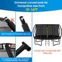 Trampoline Curved Pole Replacement, Universal Curved Enclosure Pole for 10-16ft Frame, with Plastic T Connector, Mounting Hardware, Foam Cover
