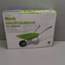 Kids Wheelbarrow Set Metal, Child Wheel Barrel Green Easy to Assemble and Kids Gardening Tools Kit, Garden Toys with Small Wheel Barrow, Outdoor Indoor Toys Gift for Children
