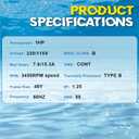 USQ1102 Pool Pump Motor 1HP, 48Y Frame Square Flange, 115/ 230V, 3450 RPM, 7.6/ 15.3A, Capacitor Start Single Speed, 1045 Steel Shaft, Fit for AO Smith/ Hayward/ Sta-Rite/ Pentair Pool Pumps ASQ125