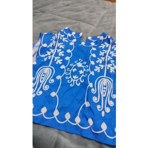 Womens Floral Print Henley Shirts V Neck Short Sleeve Casual Summer Tunic Tops Button Down Loose Fit Blouse (Medium, Blue)