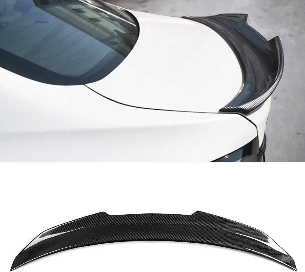 G20 Spoiler Compatible for (2019-2025) BMW 3 Series G20 Sedan Rear Trunk Spoiler Wing, Gloss Black with Carbon Fiber Pattern (NOT Real Carbon Fiber)