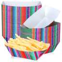 100 Pcs Mexican Nacho Trays Disposable Food Trays Fiesta Party Decorations Assembled Paper Snack Trays Taco Boats for Candy Hot Dog Cinco De Mayo Birthday Mexican Party Supplies (2 lb)