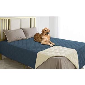 Ameritex Waterproof Dog Bed Cover Pet Blanket with Anti-Slip Back for Furniture Bed Couch Sofa (82x102 Inch (Pack of 1), Navyblue)