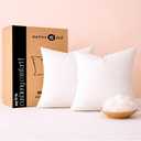 Native Fab Square Throw Pillow Inserts, Pack of 2, 12x12 Inches, White Polyester, Fluffy Decorative Cushion Fillers for Couch, Sofa, Bed, Chair, Home Décor, Back Support & Everyday Comfort